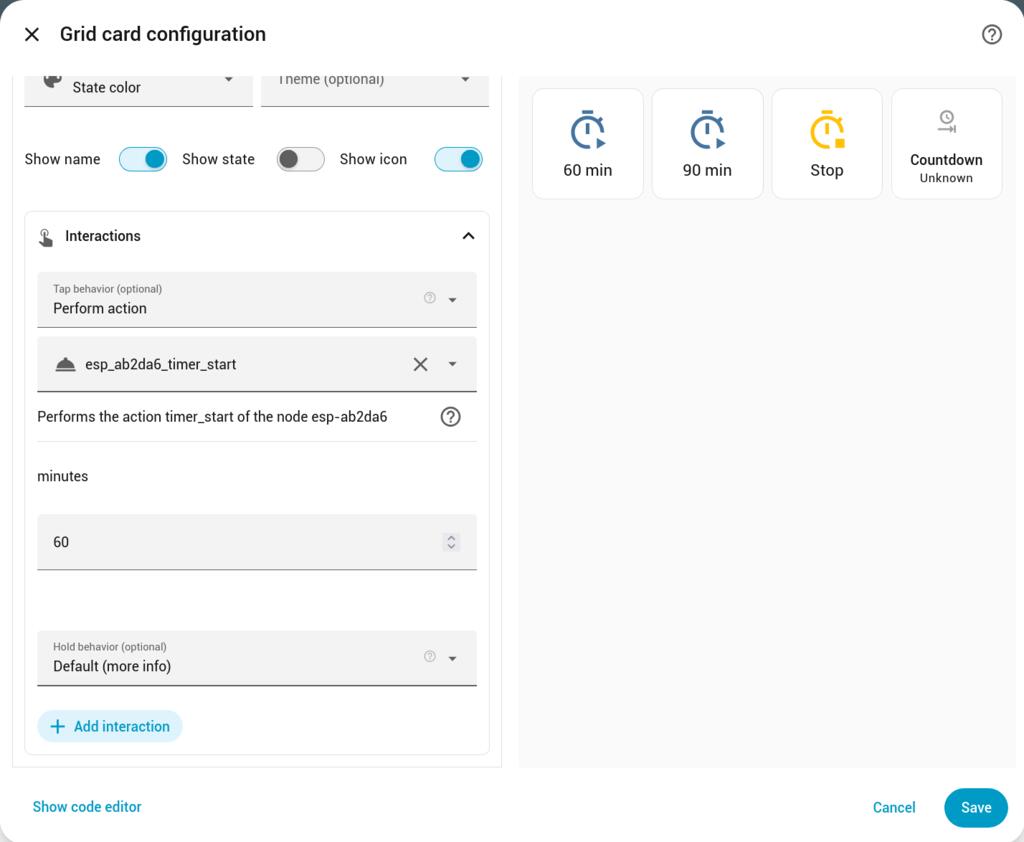 Home Assistant button interaction